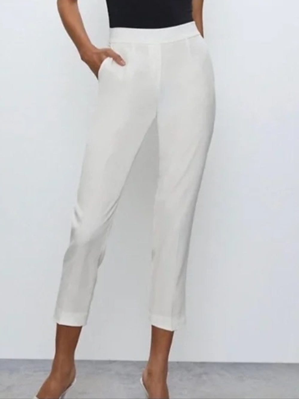 Babaton Atelier White Cropped Women Pants Size 16